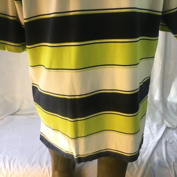 Nike Polo Shirt Men Sz L Short Sleeve Multicolor Striped 100% Cotton Blue Green - Picture 5 of 13